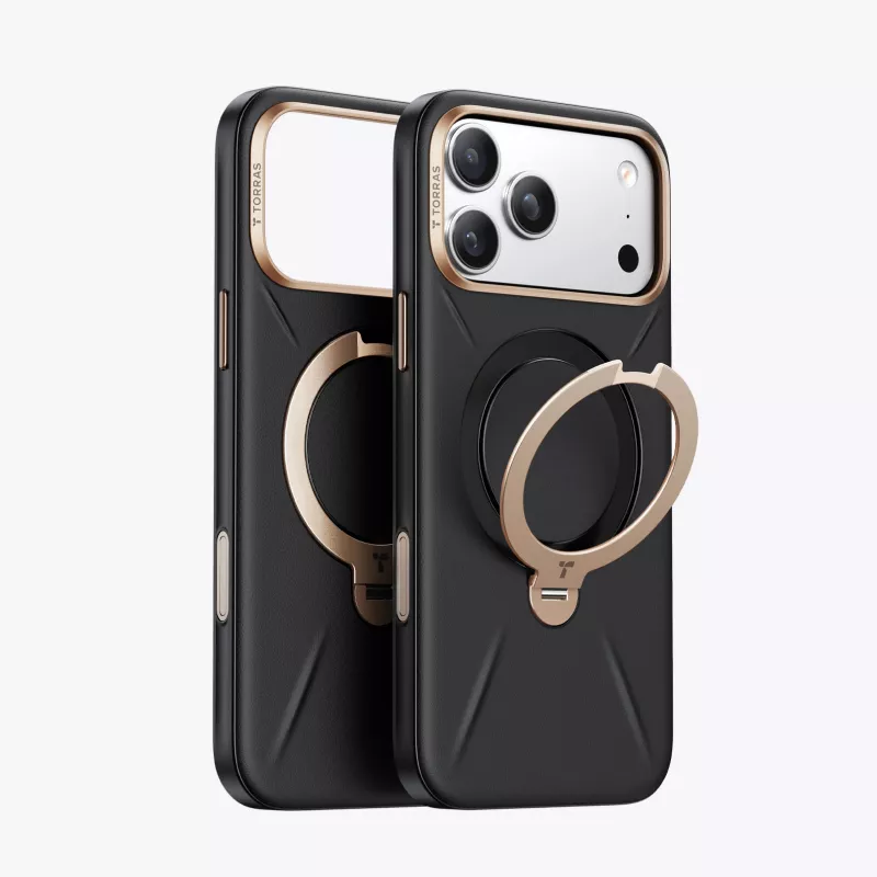 TORRAS Ostand Q3 VegSkin puzdro pre iPhone 18 Pro Max / 17 Pro Max, kompatibilné s MagSafe, čierna