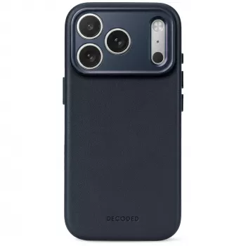 Decoded Leather Backcover – kožené puzdro pre iPhone 18 Pro Max / 17 Pro Max, kompatibilné s MagSafe (polnočná)