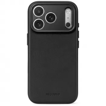 Decoded Leather Backcover – kožené puzdro pre iPhone 18 Pro Max / 17 Pro Max, kompatibilné s MagSafe (čierna)