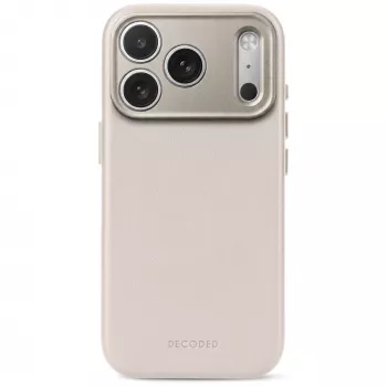 Decoded Leather Backcover – kožené puzdro pre iPhone 18 Pro Max / 17 Pro Max, kompatibilné s MagSafe (taupe)