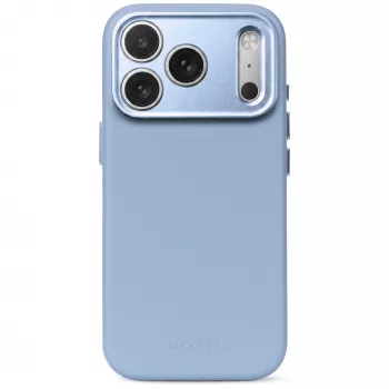 Decoded Leather Backcover – kožené puzdro pre iPhone 18 Pro Max / 17 Pro Max kompatibilné s MagSafe (sky blue)