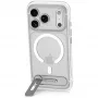Decoded AntiMicrobial Hybrid Stand Backcover – puzdro so stojanom pre iPhone 18 Pro / 17 Pro, kompatibilné s MagSafe (frosted white)