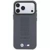 BMW M Blue Perfo Metal Logo MagSafe puzdro pre iPhone 18 Pro Max / 17 Pro Max, sivá