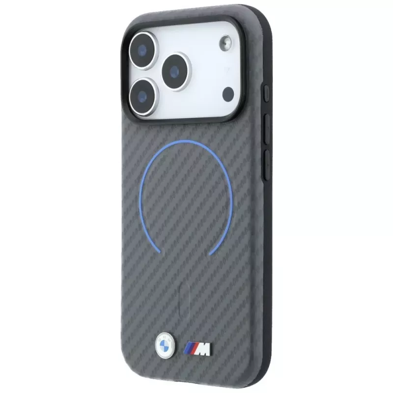 BMW M Carbon bedruckte Ring MagSafe puzdro pre iPhone 18 Pro / 17 Pro, antracit