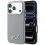 Karl Lagerfeld Saffiano malé Script kovové logo MagSafe puzdro pre iPhone 18 Pro Max / 17 Pro Max, béžová