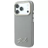 Karl Lagerfeld Saffiano malé Script kovové logo MagSafe puzdro pre iPhone 18 Pro Max / 17 Pro Max, béžová