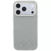 Karl Lagerfeld Saffiano malé Script kovové logo MagSafe puzdro pre iPhone 18 Pro Max / 17 Pro Max, béžová