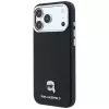Karl Lagerfeld zrnitá Karl Head kovové logo MagSafe puzdro pre iPhone 18 Pro Max / 17 Pro Max, čierna