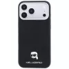 Karl Lagerfeld zrnitá Karl Head kovové logo MagSafe puzdro pre iPhone 18 Pro Max / 17 Pro Max, čierna