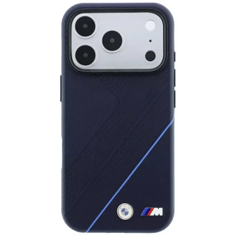 BMW M Tire Track Blue Line MagSafe puzdro pre iPhone 18 Pro / 17 Pro, tmavomodrá