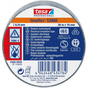 Tesa izolačná páska z mäkkého PVC, 19 mm x 20 m, biela