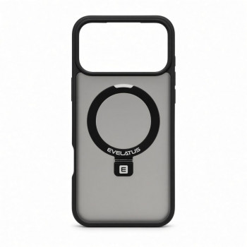 Evelatus Shield puzdro s MagSafe a stojanom pre Apple iPhone 18 Pro Max, matný prstenec, čierna