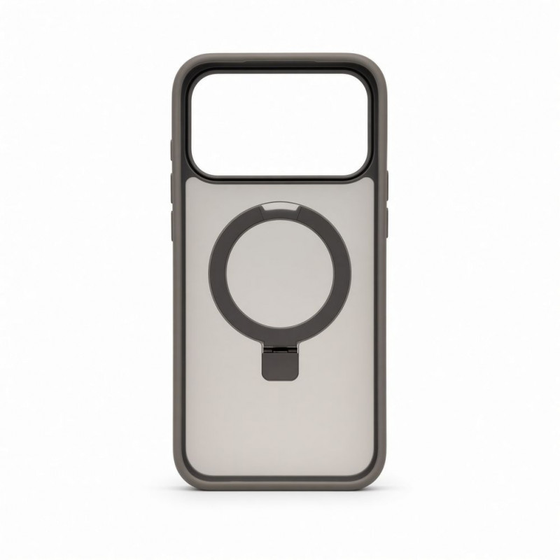 Evelatus Shield puzdro s MagSafe a stojanom pre Apple iPhone 18 Pro Max, matný prstenec, dymovo sivá