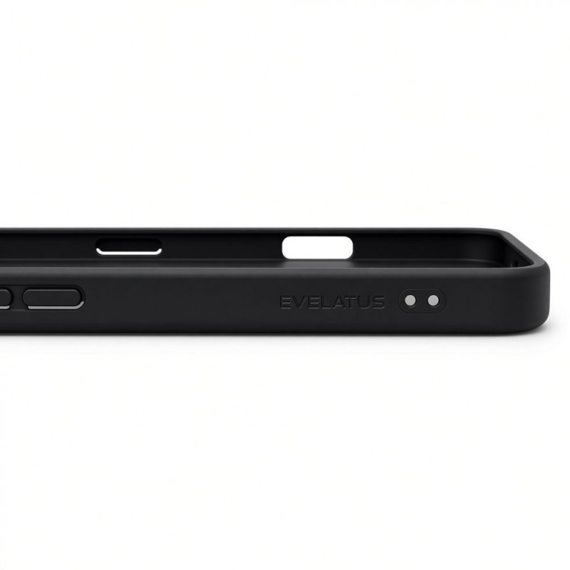 Evelatus Shield puzdro s MagSafe a stojanom pre Apple iPhone 18 Pro, matný prstenec, čierna
