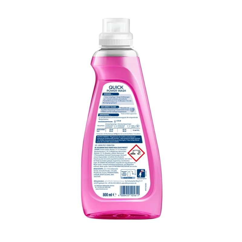 Dr.Beckmann Quick Power Wash Color Protect tekutý prací prostriedok, 800 ml