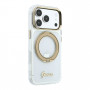 Guess HC MagSafe IML Ring Stand 360 Script Metal Logo puzdro pre Apple iPhone 18 Pro, transparentné