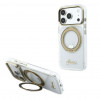 Guess HC MagSafe IML Ring Stand 360 Script Metal Logo puzdro pre Apple iPhone 18 Pro, transparentné