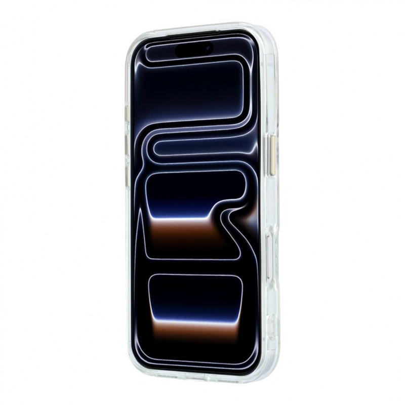 Guess HC MagSafe IML Ring Stand 360 Script Metal Logo puzdro pre Apple iPhone 18 Pro, transparentné