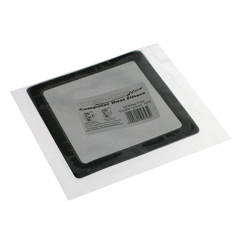 DEMCiflex prachový filter 120 mm, štvorcový, čierny (129,4 x 129,4 mm)
