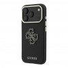 Guess SW zrnitý PU- & veľké Resin-Logo puzdro pre Apple iPhone 18 Pro, čierna