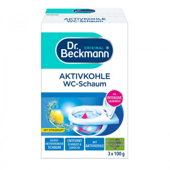 Dr.beckmann čistiaca pena na toalety s aktívnym uhlím, 3 x 100 g