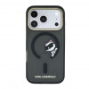 Karl Lagerfeld HC MagSafe IML Peekaboo Print & Metal Frame kryt pre Apple iPhone 18 Pro, čierny