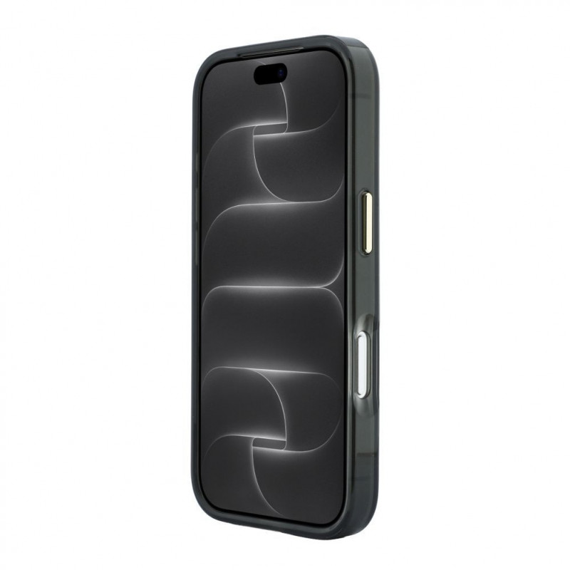 Karl Lagerfeld HC MagSafe IML Peekaboo Print & Metal Frame kryt pre Apple iPhone 18 Pro, čierny