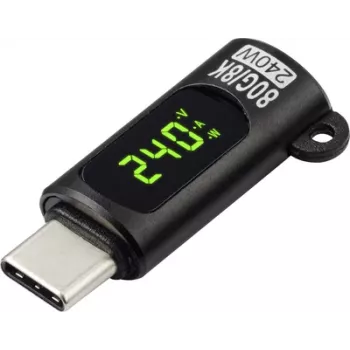 Renkforce USB-C® adaptér [1x USB-C® konektor samec - 1x USB-C® konektor samica (Power Delivery)] LED indikácia nabíjania (napätie/prúd/výkon), 8K UHD