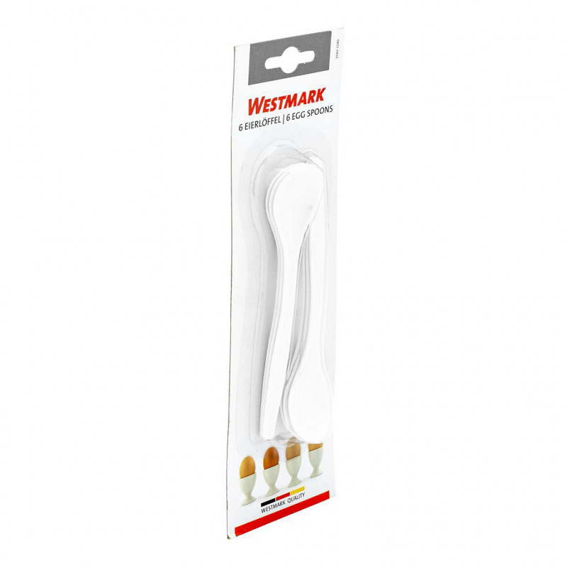 Westmark vajíčková lyžička, balenie 6 ks, 14,5 cm, biely plast