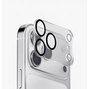 UNIQ Optix Clearshield Frameguard ochranné sklo na objektív fotoaparátu pre iPhone 18 Pro Max, krištáľovo číre, s aplikátorom