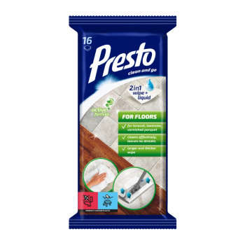 Presto vlhčené utierky na podlahy 16 ks