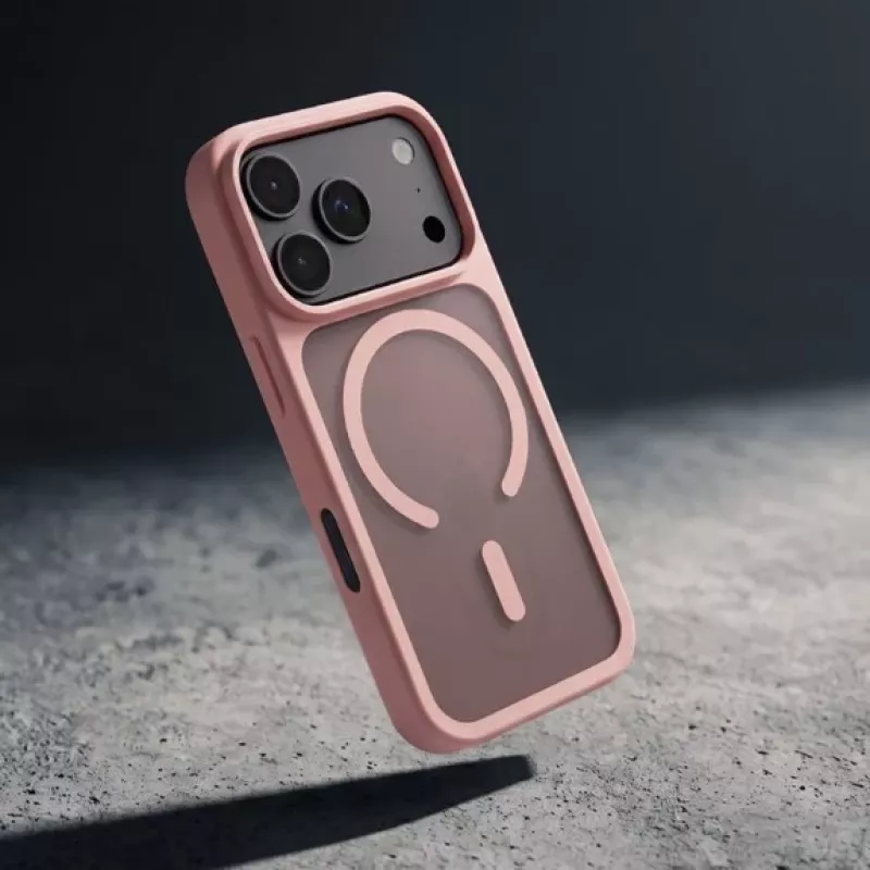 Crong Matte Magnetic MagSafe puzdro pre iPhone 18 Pro / 17 Pro, ružové