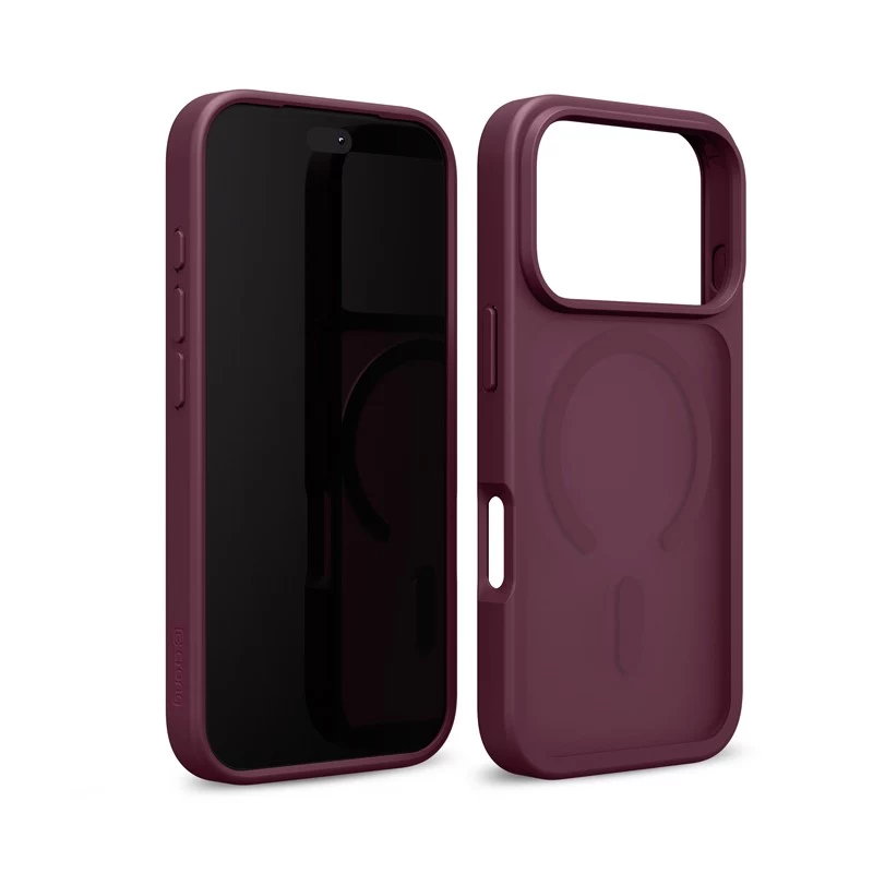 Crong Matte Magnetic MagSafe puzdro pre iPhone 18 Pro / 17 Pro, bordová
