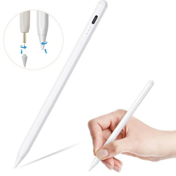 WoW univerzálne dotykové pero stylus pre kapacitné tablety a smartfóny s USB nabíjaním, biele