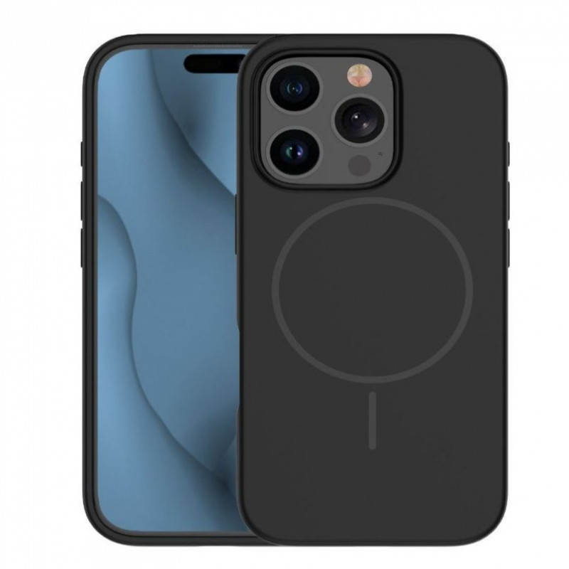 iLike Apple iPhone 16 Pro Max Soft Touch silikónové puzdro s magnetom, čierne