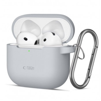 Tech-Protect Crayon Silicone Hook puzdro pre Apple AirPods 4, sivé