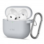 Tech-Protect Crayon Silicone Hook puzdro pre Apple AirPods 4, sivé