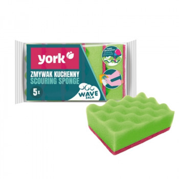 YORK špongia na riad Wave 4+1 ks 10x7x3cm