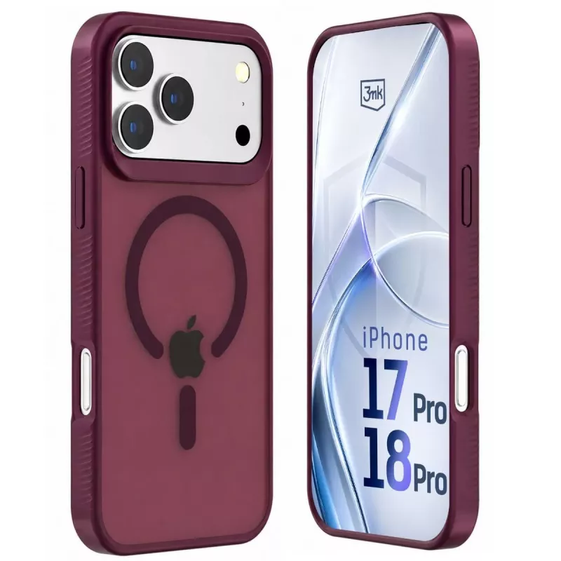 3mk Hardy Hazy MagCase pre Apple iPhone 17 Pro / 18 Pro, bordová