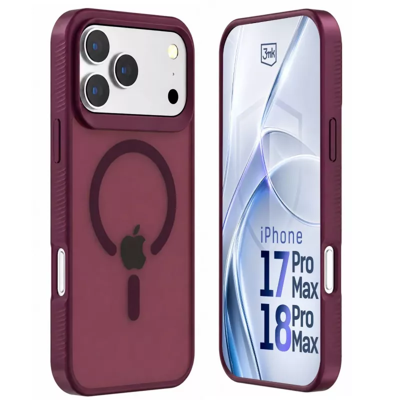3mk Hardy Hazy MagCase pre Apple iPhone 17 Pro Max / 18 Pro Max, bordová