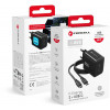 Forcell F-Energy GaN III VT-60 60W PD QC 4.0+ 2x USB-C napájací zdroj čierna + USB-C kábel