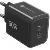 Forcell F-Energy GaN III VT-60 60W PD QC 4.0+ 2x USB-C napájací zdroj čierna + USB-C kábel
