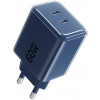 Forcell F-Energy GaN III VT-60 60W PD QC 4.0+ 2x USB-C napájací zdroj tmavomodrá + USB-C kábel