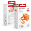 Forcell F-Energy GaN III VT-60 60W PD QC 4.0+ 2x USB-C napájací zdroj oranžová + USB-C kábel