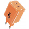 Forcell F-Energy GaN III VT-60 60W PD QC 4.0+ 2x USB-C napájací zdroj oranžová + USB-C kábel
