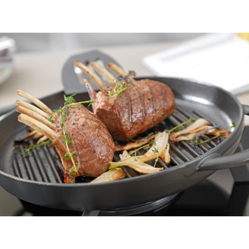 STAUB okrúhla grilovacia panvica z liatiny s dvoma rukoväťami 40509-522-0 - grafitová 26 cm