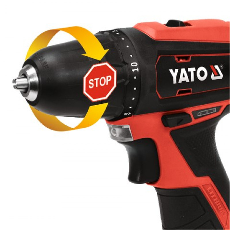 YATO YT-82901 akumulátorová vŕtačka-skrutkovač, 12 V, 30 Nm, 1 x 2,0 Ah Li-Ion