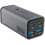 Forcell F-Energy GaN III VT-49 stolná nabíjačka, 2x USB-C + 2x USB-A, PD, QC 4.0, 100 W, sivá