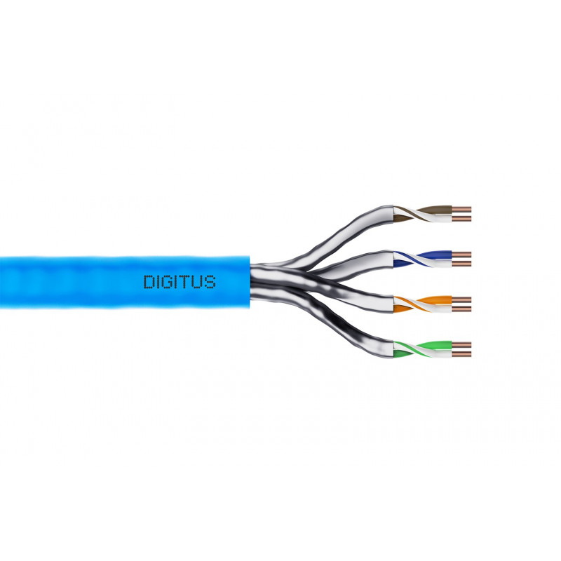 Digitus Cat6a U/FTP inštalačný kábel, 100 m, modrý, LSZH, simplex