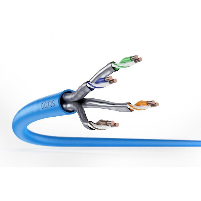 Digitus Cat6a U/FTP inštalačný kábel, 100 m, modrý, LSZH, simplex